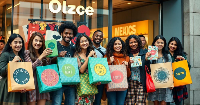 Sacolas personalizadas de papel para loja aumentam a visibilidade da marca